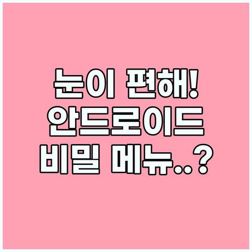 안드로이드 접근성 메뉴를 활용한 시청각 피로도 감소 및 가독성 최적화