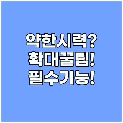 시력 약한 분을 위한 스마트폰 확대 기능 꿀팁