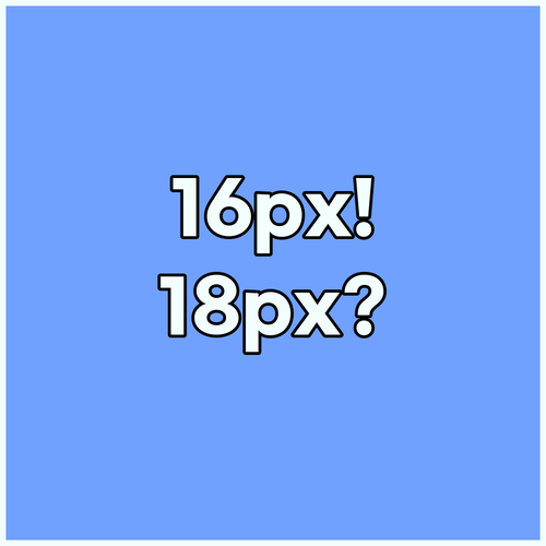 모양체 근육 과부하 막는 최소 글자 크기 스마트폰 16px PC 18px
