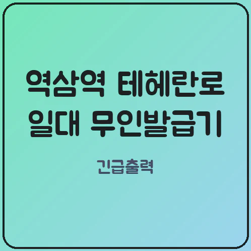 역삼역 테헤란로 일대 무인민원발급기 완벽 지도 스타트업 법인 인감 등본 긴급 발급처